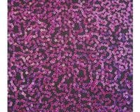 Luxury Sequin Dance Wear Stretch Lycra Fabric Material - BLACK MAGENTA