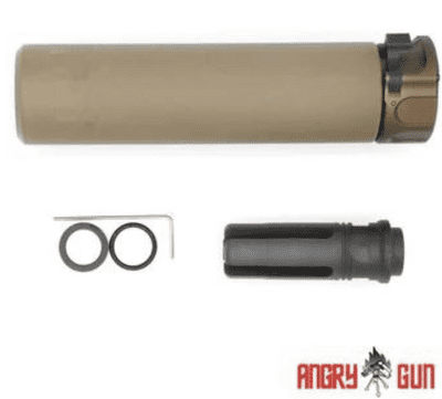 -15% Angry Gun Socom 5.56 Dummy Silencer with 4 Prone Flash Hider (FDE , marked)