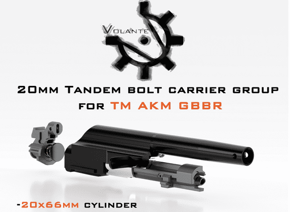 20mm Tandem CNC steel bolt for Tokyo Marui AKM GBBR(Gen2)