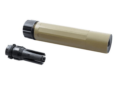 5KU DA SAND-S silencer with hider for 14mm- electric gun (Tan) 316-T