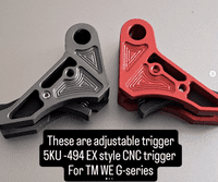 5KU EX Style CNC Trigger (Grey)  ( 5KU-GB-494-TG) For Marui TM G Series ( G Model ) / AAP-01 Airsoft