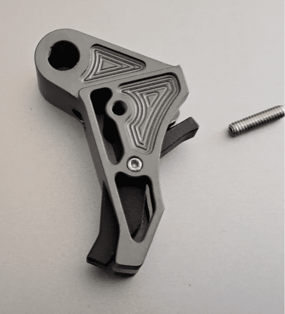 5KU EX Style CNC Trigger (Grey)  ( 5KU-GB-494-TG) For Marui TM G Series ( G Model ) / AAP-01 Airsoft