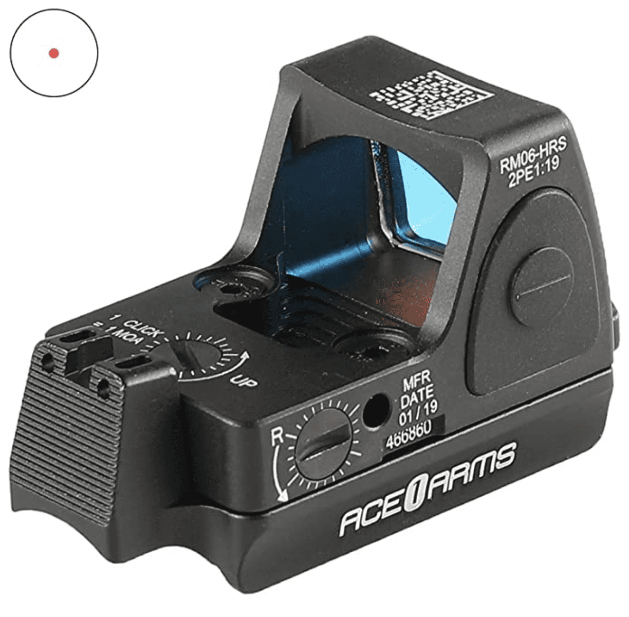 Ace1Arms 1911 series Defense Style Red Dot Back Up Sight Base Black