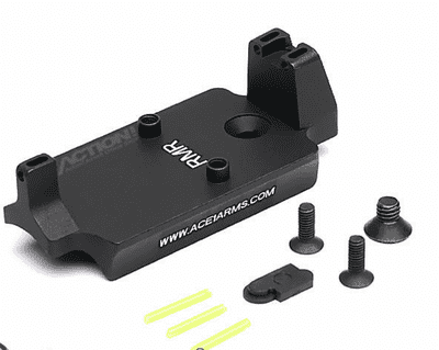 Ace1Arms 1911 series Defense Style Red Dot Back Up Sight Base (Black)