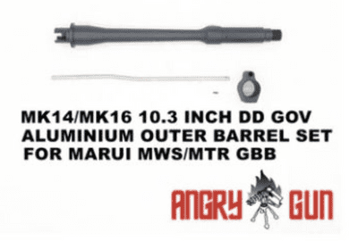 Angry gun 10.3 Inch Aluminium Outer Barrel Set for MK14 / MK16 Rail Series. (MWS)
