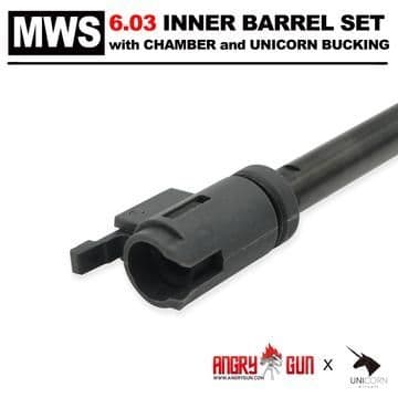 Angry Gun 370mm Carbon Steel Inner Barrel Set (6.03mm) (Chamber & Unicorn Bucking) 70 Degree (MWS)