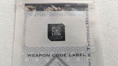 Blackjack Tactical Weapon Code Label For M4A1
