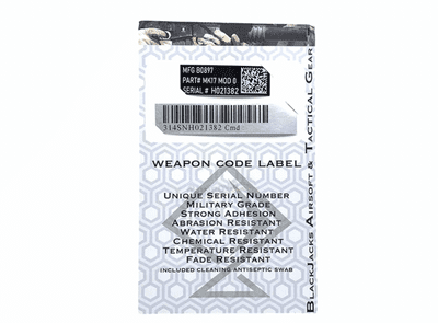 Blackjack Tactical Weapon Code Label For MK17 Mod 0 / SCAR-H Model