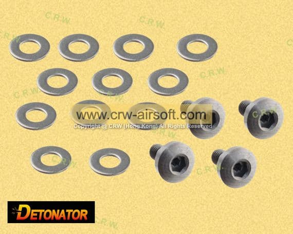 Detonator Hexagon Steel Grip Screw for Marui M1911 Series (Silver)