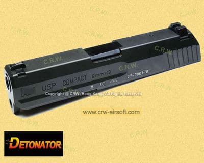 Detonator Metal Slide & Outer Barrel for KSC USP Compact (Black)