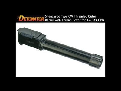 DETONATOR - SilencerCo Type CW Threaded Aluminum Outer Barrel with Thread Cover (Black)Marui G19 G3