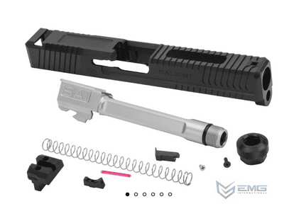 EMG / Salient Arms Steel Slide Kits for BLU GBB pistol by G&P (Steel BLU Standard / Silver Barrel)