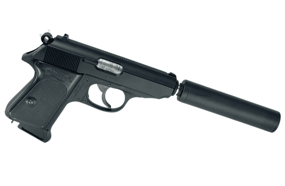 【新品】マルシン PPK + Silencer ガスガン FCW Silencer Set Silver For Maruzen Walther PPK & PPK/S GBBP