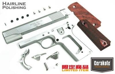 Guarder Aluminum Kit with Altamont Wood Grip for MARUI MEU .45 - (S.A. TRP/Cerakote/Hairline Polishi
