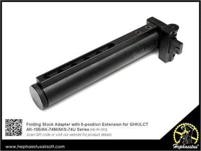 Hephaestus Folding Stock Adapter w/ 6-Position Extension for GHK/LCT AK-105/AK-74M/AKS-74U Series