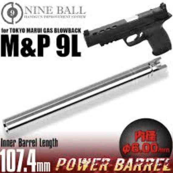 Laylax (Nineball) – 6.00mm Inner Barrel (107.4mm) For M&P9L Gas BlowBack Pistol Series