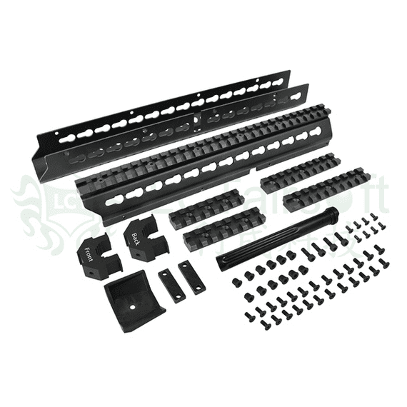 LCT CNC Aluminum 13.5in Keymod Handguard For AK Series AEG (BK)