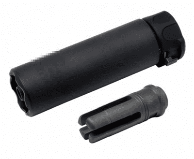 OMG SF SOCOM Mini 2 Style Airsoft Silencer w/ 4P Flash Hider (Black SS04Q)