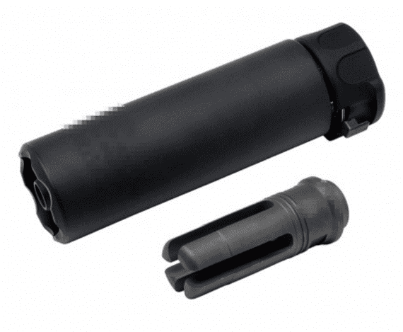 OMG SF SOCOM Mini 2 Style Airsoft Silencer w/ 4P Flash Hider (Black SS04Q)