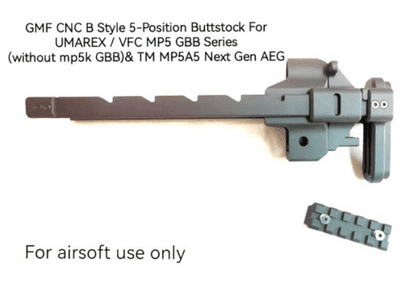 Preorder BOW MASTER/ GMF B Style 5 Position Buttstock  For Umarex/ VFC MP5/ HK53 GBB, Marui Next GeN