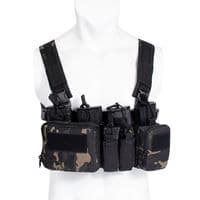 Sale! Big Foot D3CRH Chest Rig Vest + drop down utility pouch (Multicam Black) M4 or 762 mags