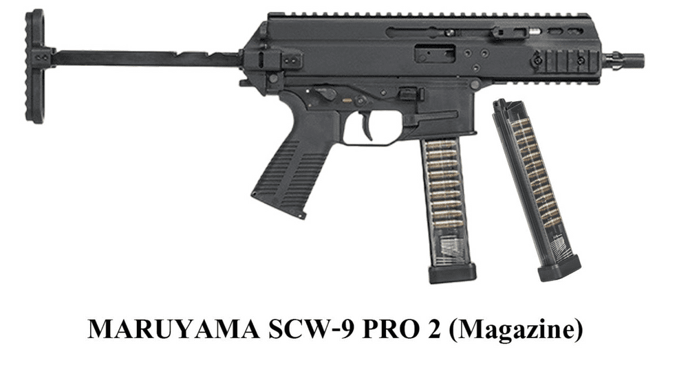 SALE Maruyama SCW-9 PRO GBB SMG 2 Gas Mags BK