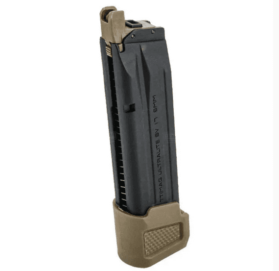 TTI AIRSOFT (FDE) 28Rds Lightweight Gas Airsoft Magazine for VFC M17 P320 GBB