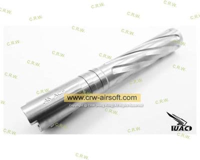 UAC Sliver Stainless Steel Spiral Fluted Outer Barrel For TM 5.1 Hi-capa