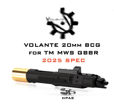 Volante 20mm steel bolt carrier for Tokyo Marui MWS M4 GBB(2025 spec)