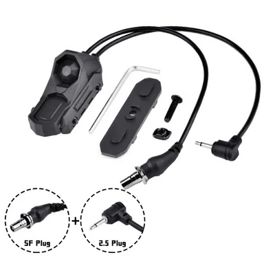 WADSN (Black) Dual Function Pressure Remote Switch Tail 2.5/PLUG + Surefire M300 M600