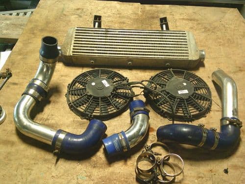 ASTRA GSI Z20LET LARGE FRONT MOUNT INTERCOOLER,PIPEWORK &  2x SLIMLINE FANS