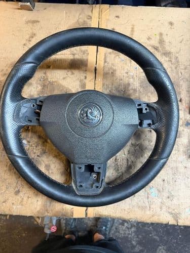 ASTRA MK5 VXR LEATHER STEERING WHEEL & AIRBAG, NO INSERTS