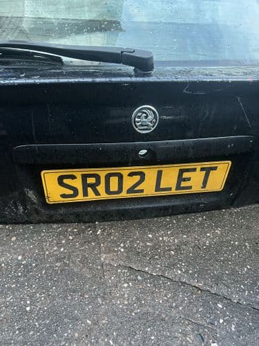 SR02 LET PRIVATE REGISTRATION PLATE