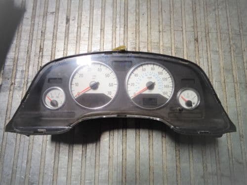 ZAFIRA A GSI 160MPH WHITE SPEEDO DASH CLOCKS,CHROME RINGS (facelift type)