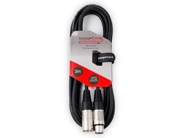 3m XLR Male to XLR Female Cable