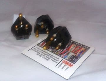 5A Round pin plug - Black - unfused