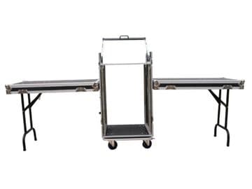 Cobra 19" 16U rack + 10U slant with tables, w/wheels