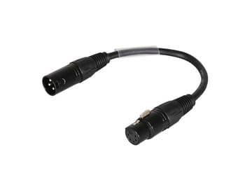 DMX Adaptor Cable, 3 Pin Male XLR to 5 Pin Female XLR