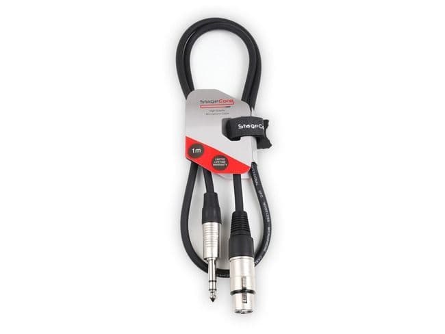 Female XLR - 6.35mm Stereo Jack Plug