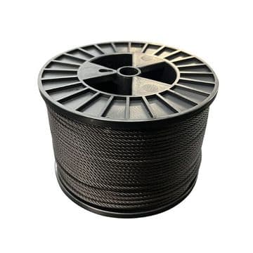 Flexible Wire Rope Black (100m)