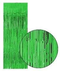 Green Slash (Foil) Shimmer Curtains for Theatre / Stage / Party
