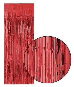 Red Slash (Foil) Shimmer Curtains for Theatre / Stage / Party