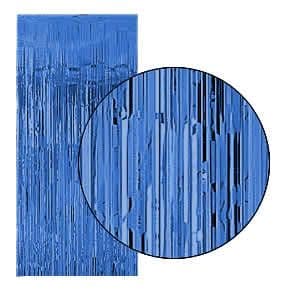 Royal Blue Slash (Foil) Shimmer Curtains for Theatre / Stage / Party