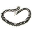 Black Pearl Choker - Double Strand - AA 6mm Round Pearls - Sterling Silver Clasp