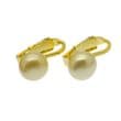 Clip On Pearl Earrings - 8-9 mm AA - Gold over Sterling Silver. Available in White