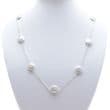 Coin Pearl Tincup Necklace - 10-11 mm - 18'' sterling silver chain. Available in White & Pastel Mix