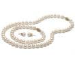 Japanese Akoya Pearl Jewellery Set 14K Gold White 7-7.5mm Pearls