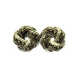 Marcasite Earrings on Sterling Silver - Knot Design