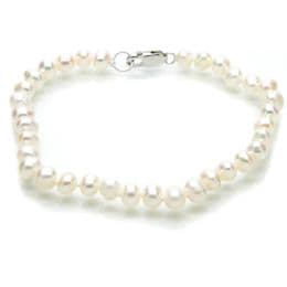 Pearl Bracelet - A 5mm Off Round Cultured Freshwater Pearls - 7