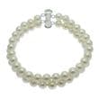 Pearl Bracelet - AA Double Row Round 6mm Freshwater Pearls - Sterling Silver Tube Clasp.